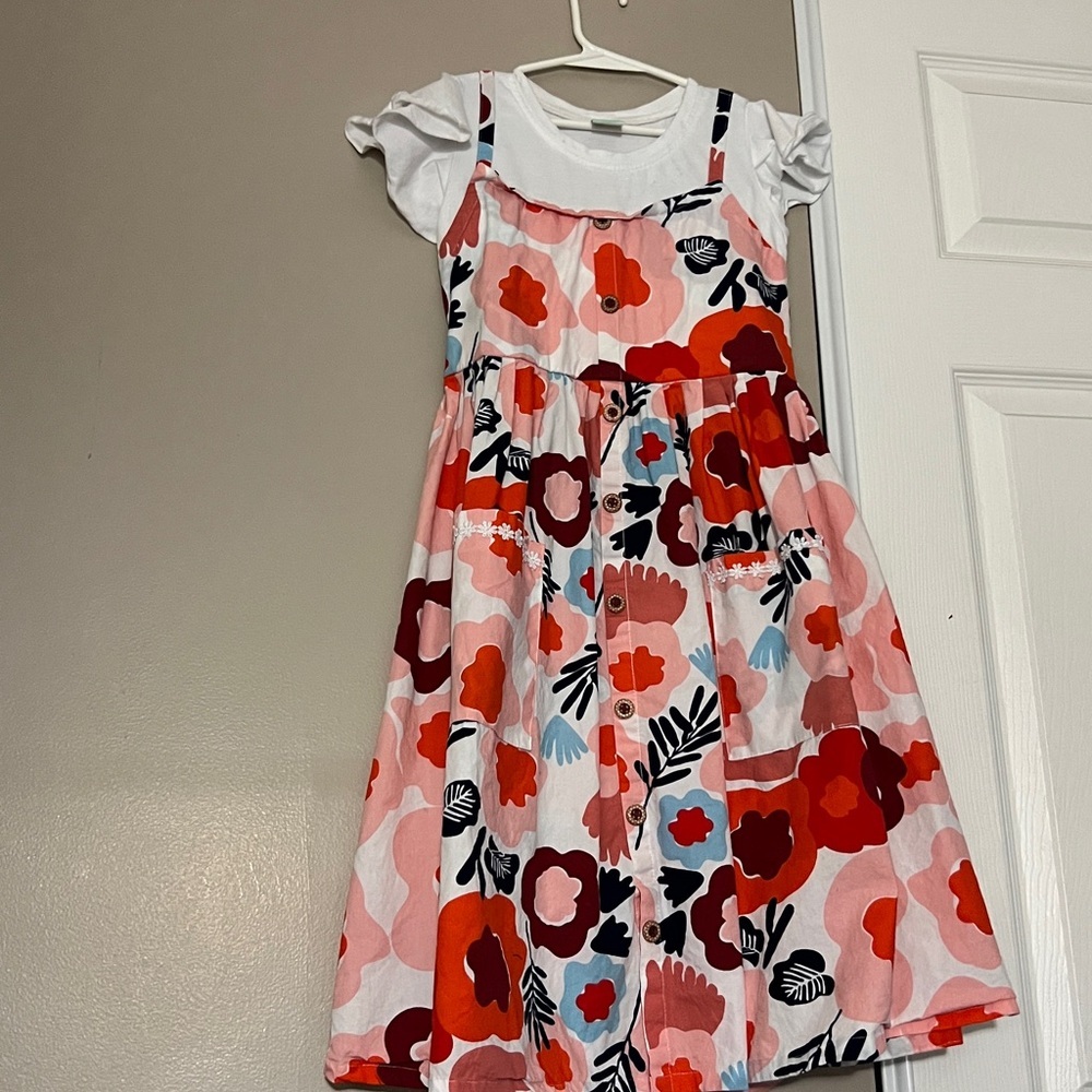 Floral Kids Casual Dress - Picture 3 of 8